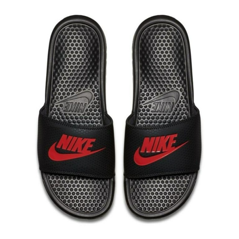 nike benassi black and white